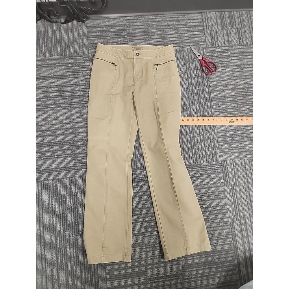 I.e.Relaxed Zip Pocket Women's Pant Size 6. Twill. Loose Fit. Tan.
